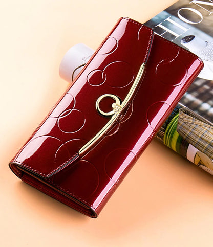 Luxury Leather Long Wallet – RFID Secure with Phone and Card Pockets