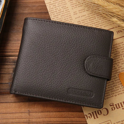 Premium Genuine Leather Men's Wallet – Compact Cowhide Bifold