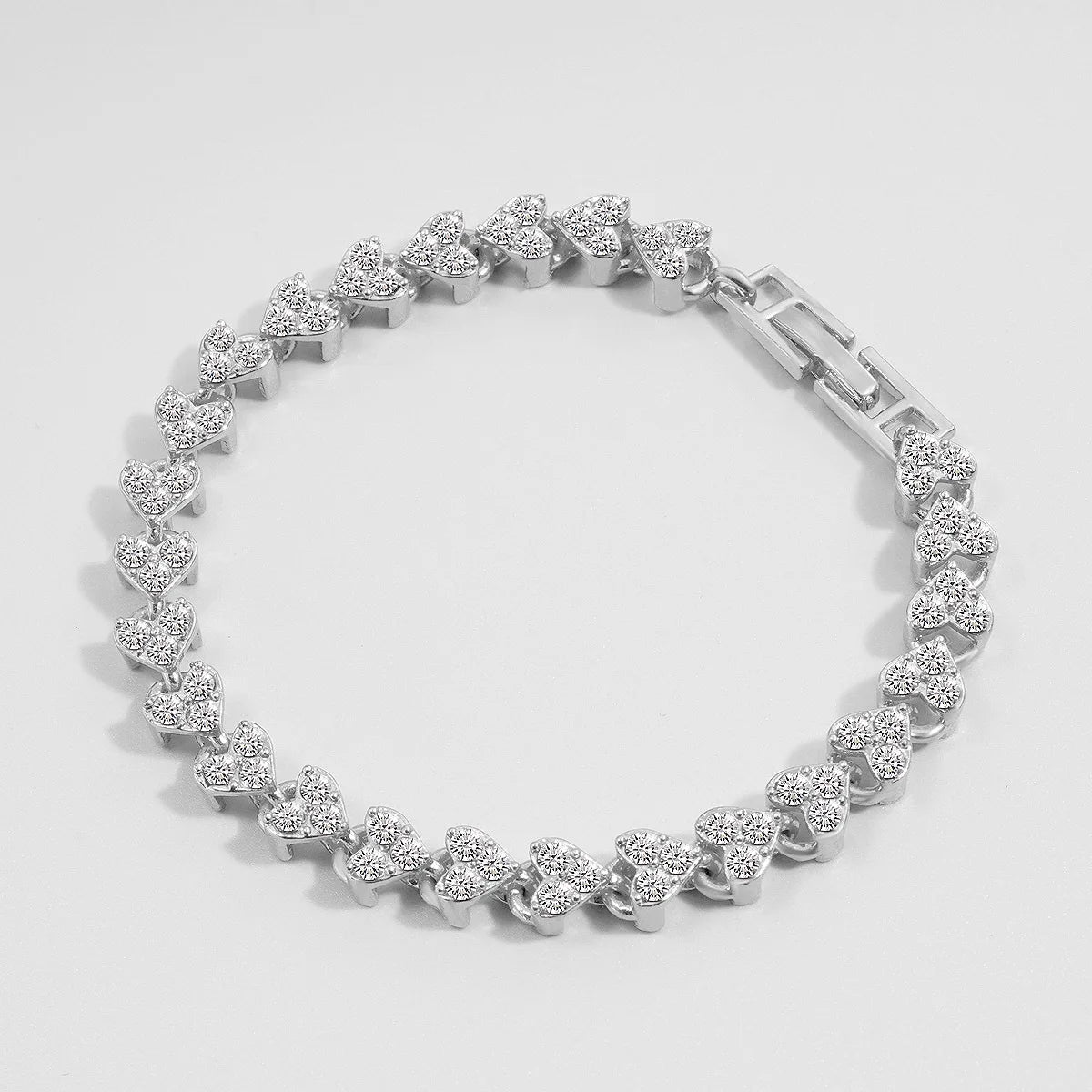 Roman Heart Crystal Chain Bracelet – Lovers' Edition