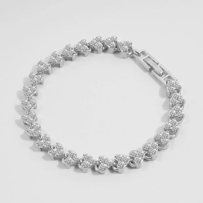 Roman Heart Crystal Chain Bracelet – Lovers' Edition