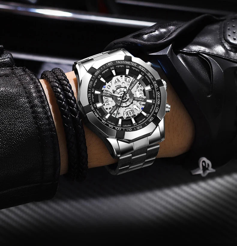 BINBOND Men’s Luxury Quartz Watch with Calendar