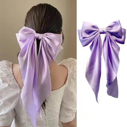 Ladies Elegant Bowknot Barrette Hair Ribbon
