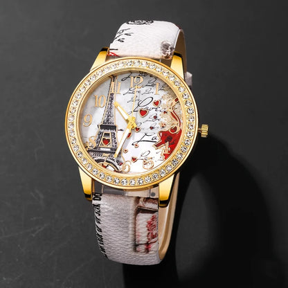 Women's 5PCS Retro Quartz Watch & Beaded Bracelet Set