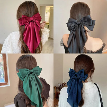 Ladies Elegant Bowknot Barrette Hair Ribbon