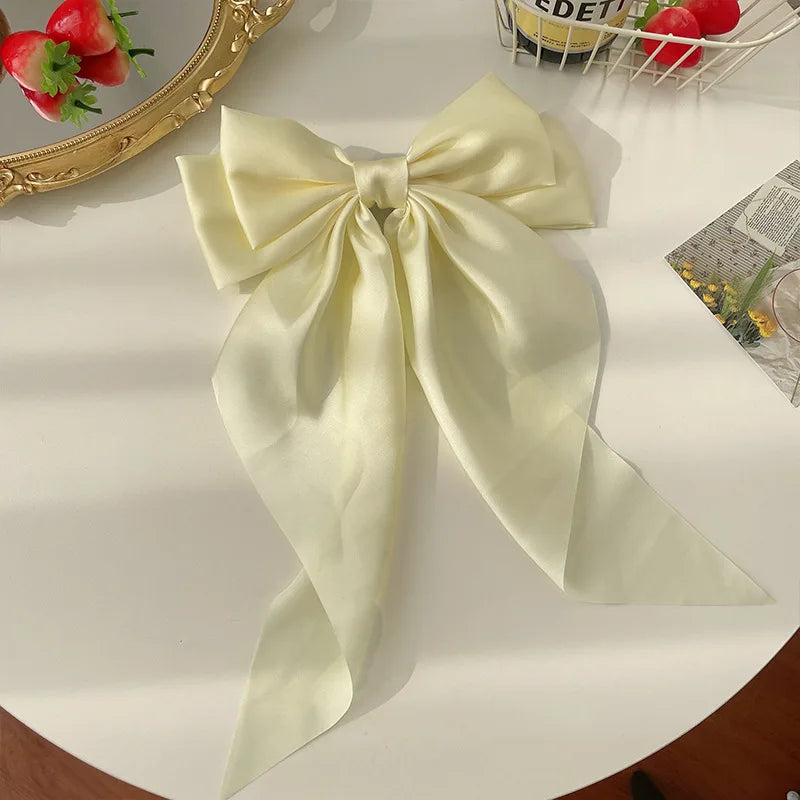 Ladies Elegant Bowknot Barrette Hair Ribbon