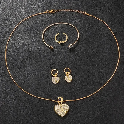 Luxury 6PCS Women's Rhinestone Watch & Jewelry Set