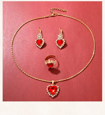 Golden Rhinestone Women's Watch & Jewelry Set – 5PCS Collection