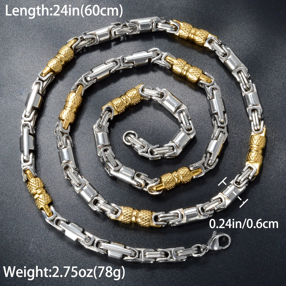 Couples Byzantine Chain Necklaces – His & Hers Stainless Steel Statement Jewelry