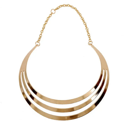 Bold Alloy Layered Necklace