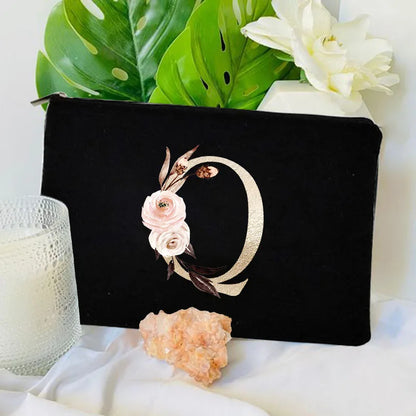 Floral Canvas Cosmetic Bag – Travel Makeup & Toiletry Pouch