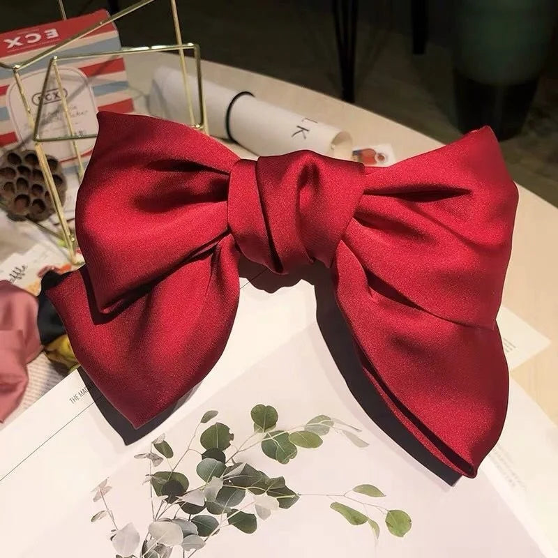 Ladies Elegant Bowknot Barrette Hair Ribbon