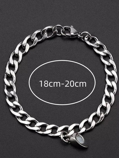 Roman Heart Crystal Chain Bracelet – Lovers' Edition
