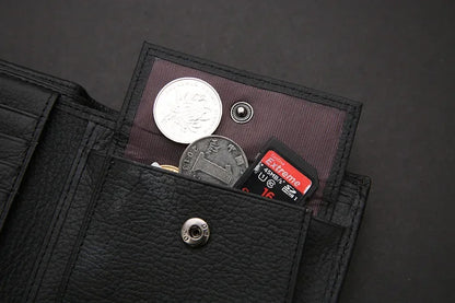 Premium Genuine Leather Men's Wallet – Compact Cowhide Bifold
