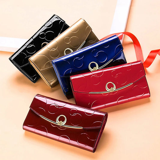Luxury Leather Long Wallet – RFID Secure with Phone and Card Pockets