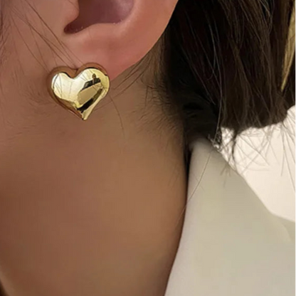 Lats Gold or Silver Heart Stud Earrings
