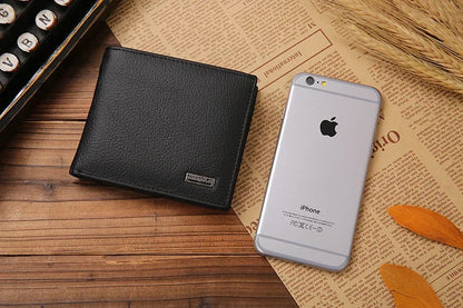 Premium Genuine Leather Men's Wallet – Compact Cowhide Bifold