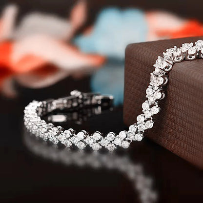 Roman Heart Crystal Chain Bracelet – Lovers' Edition