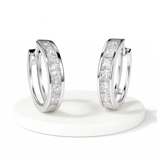 Sterling Silver Zircon Ball Stud Earrings – Exquisite and Elegant