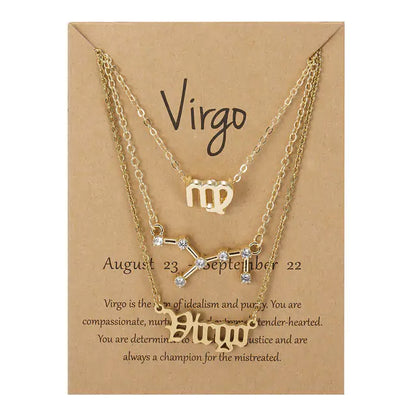 Zodiac 3-tier Gold Necklace