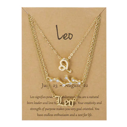 Zodiac 3-tier Gold Necklace