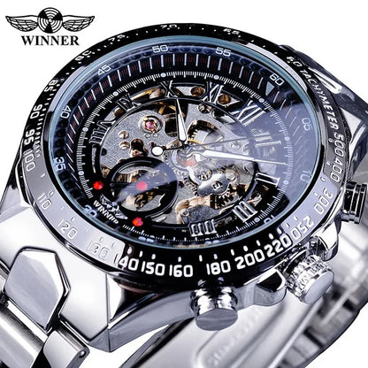Winner™ Skeleton Dial Gold Watch – Self-Winding Luxury