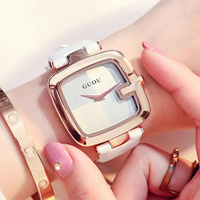 Guou Sophistication in Quartz Square Watch
