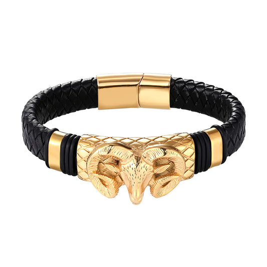 Constellation Braided Stainless Steal Leather Bracelet