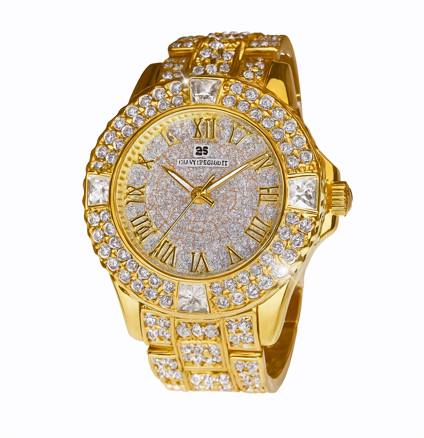 Luxury Gold Crystal Watch – Radiant Elegance with Every Glance