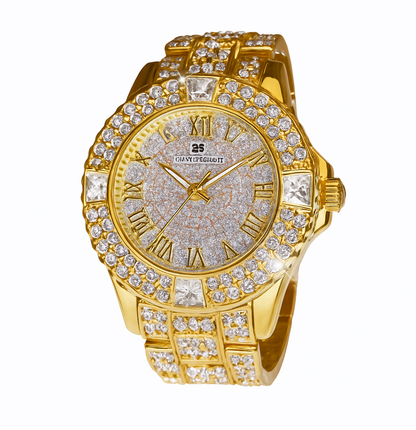 Luxury Gold Crystal Watch – Radiant Elegance with Every Glance