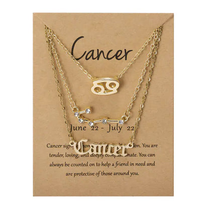 Zodiac 3-tier Gold Necklace