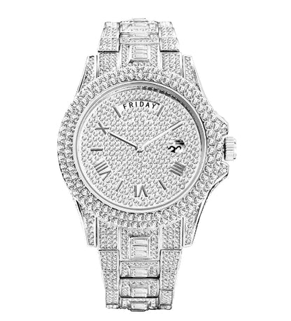 18K Gold Men and Ladies Luxury Crystal Watch