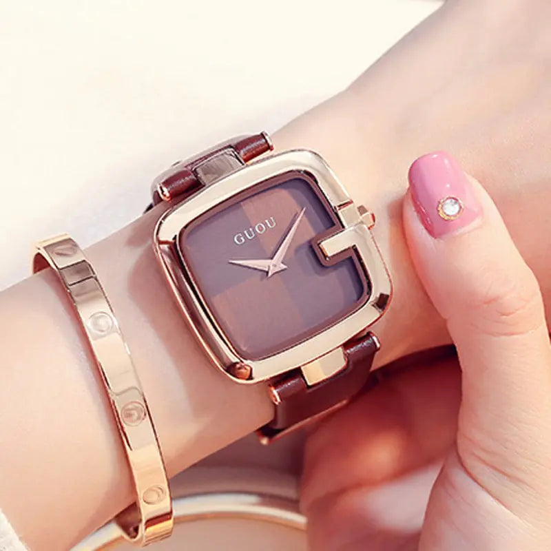 Guou Sophistication in Quartz Square Watch