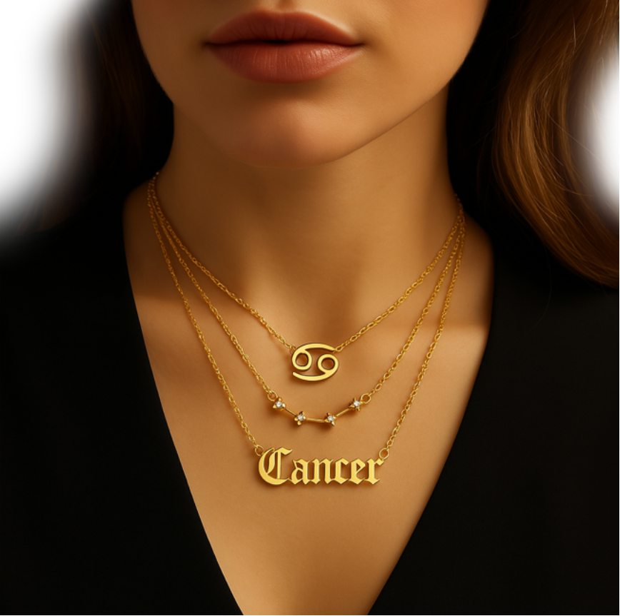 Zodiac 3-tier Gold Necklace